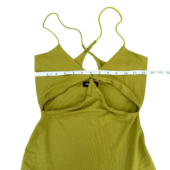 Front Twist Maxi Dress Cut Out Slit Green XS - Picture 5 of 6